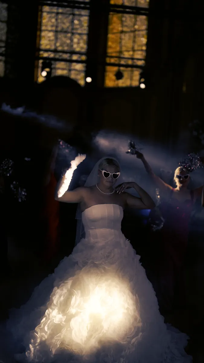 Entrée de la mariée illuminée, effet wow