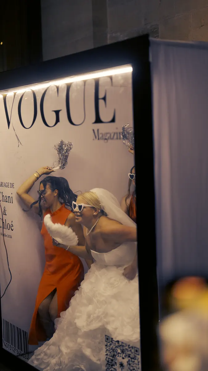Cadre photo Vogue, animation mariage originale