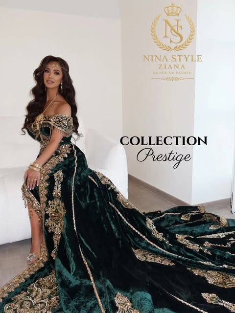 Nina Style Ziana — Collection Prestige, tenue émeraude brodée or